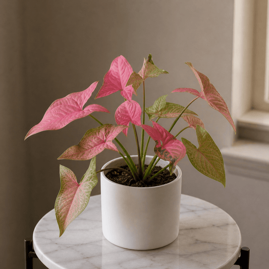 Syngonium Pink - Arrowhead Plant | Ceramic Pot - Indoor Plant - MeraGamla