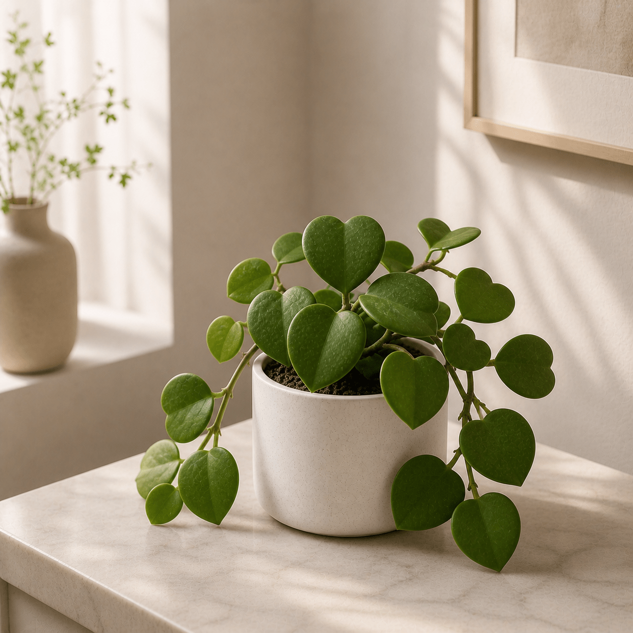 Hoya Kerrii - Heart Plant | Lucky Heart | Ceramic Pot - Indoor Plant - MeraGamla