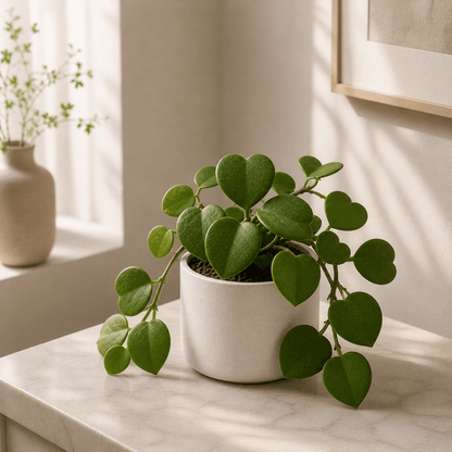 Hoya Kerrii - Heart Plant | Lucky Heart | Ceramic Pot - Indoor Plant - MeraGamla