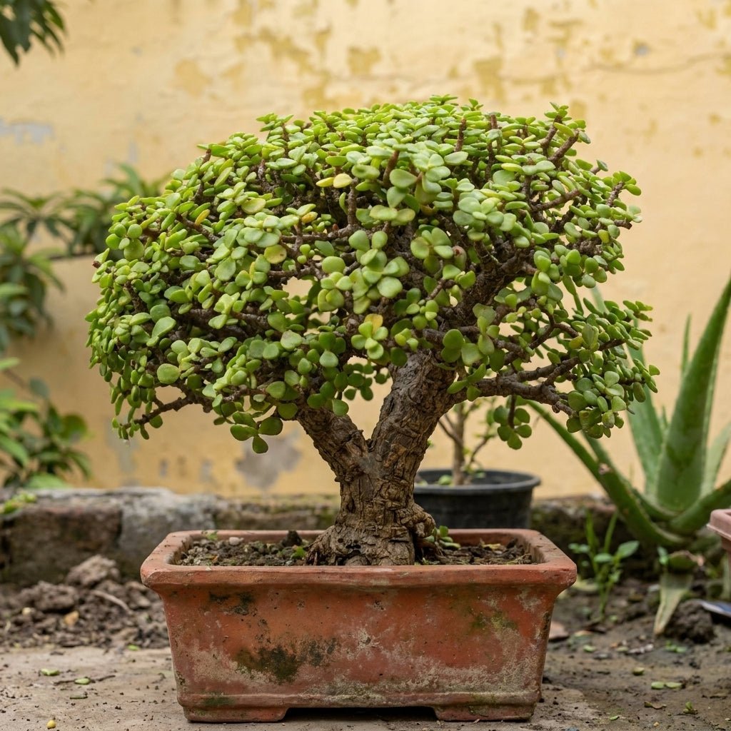 Jade Bonsai 9 - 10 Year Old Lucky Money Tree | Thick Trunk | Indoor & Outdoor - Bonsai - MeraGamla