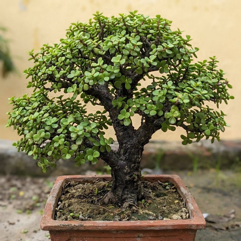 Jade Bonsai 9 - 10 Year Old Lucky Money Tree | Thick Trunk | Indoor & Outdoor - Bonsai - MeraGamla