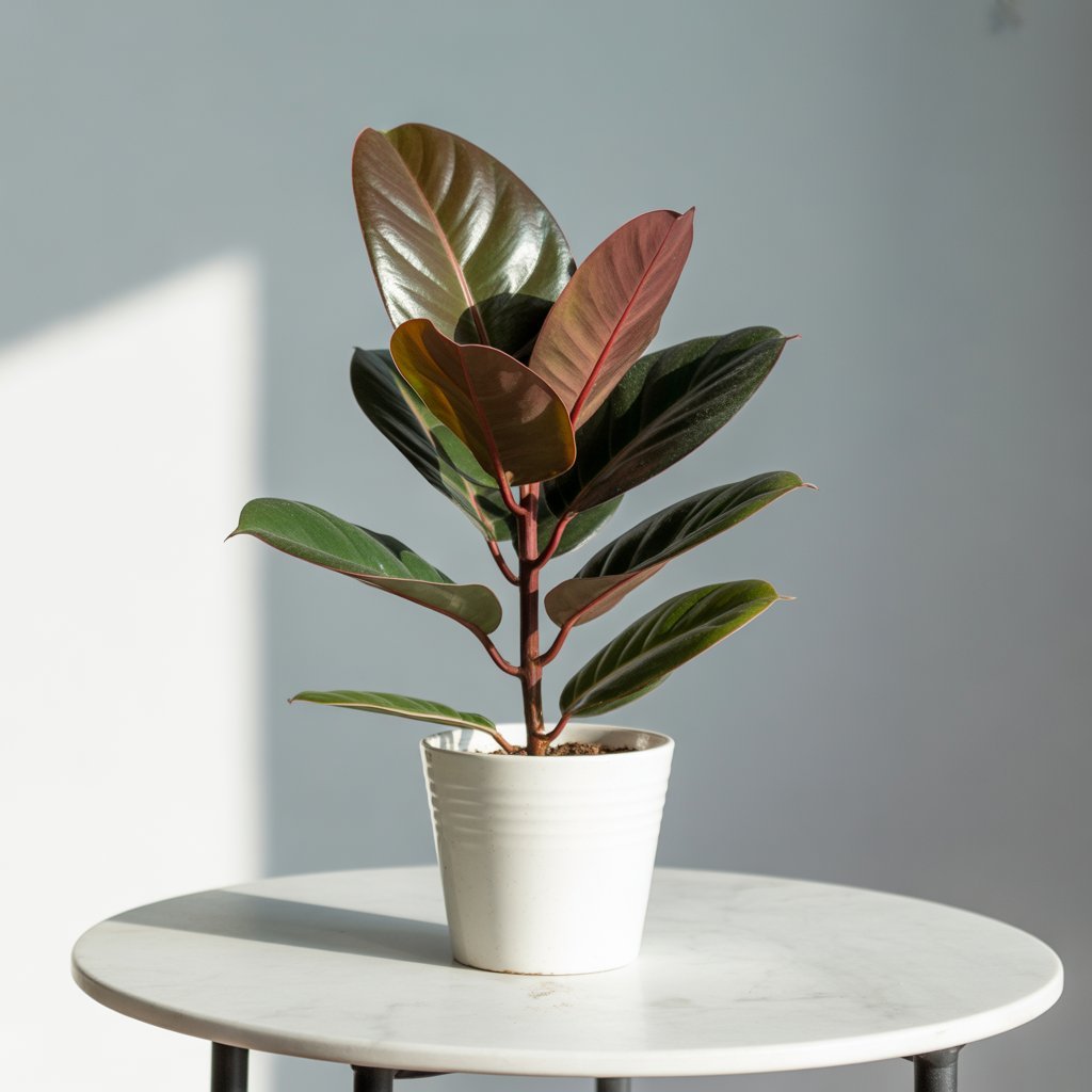 Rubber Plant Burgundy - Dark Dramatic Leaves | Statement Indoor Plant - Indoor Plant - MeraGamla
