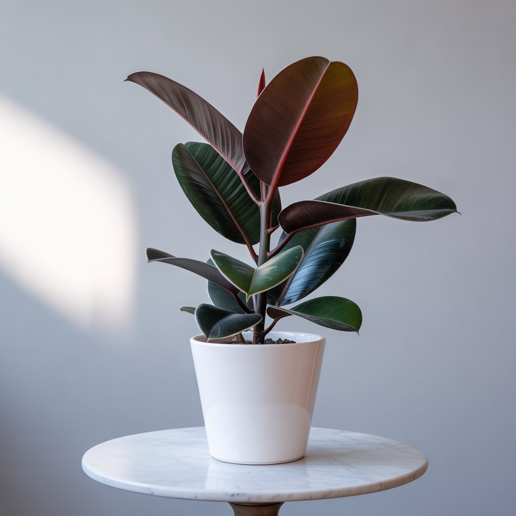 Rubber Plant Burgundy - Dark Dramatic Leaves | Statement Indoor Plant - Indoor Plant - MeraGamla