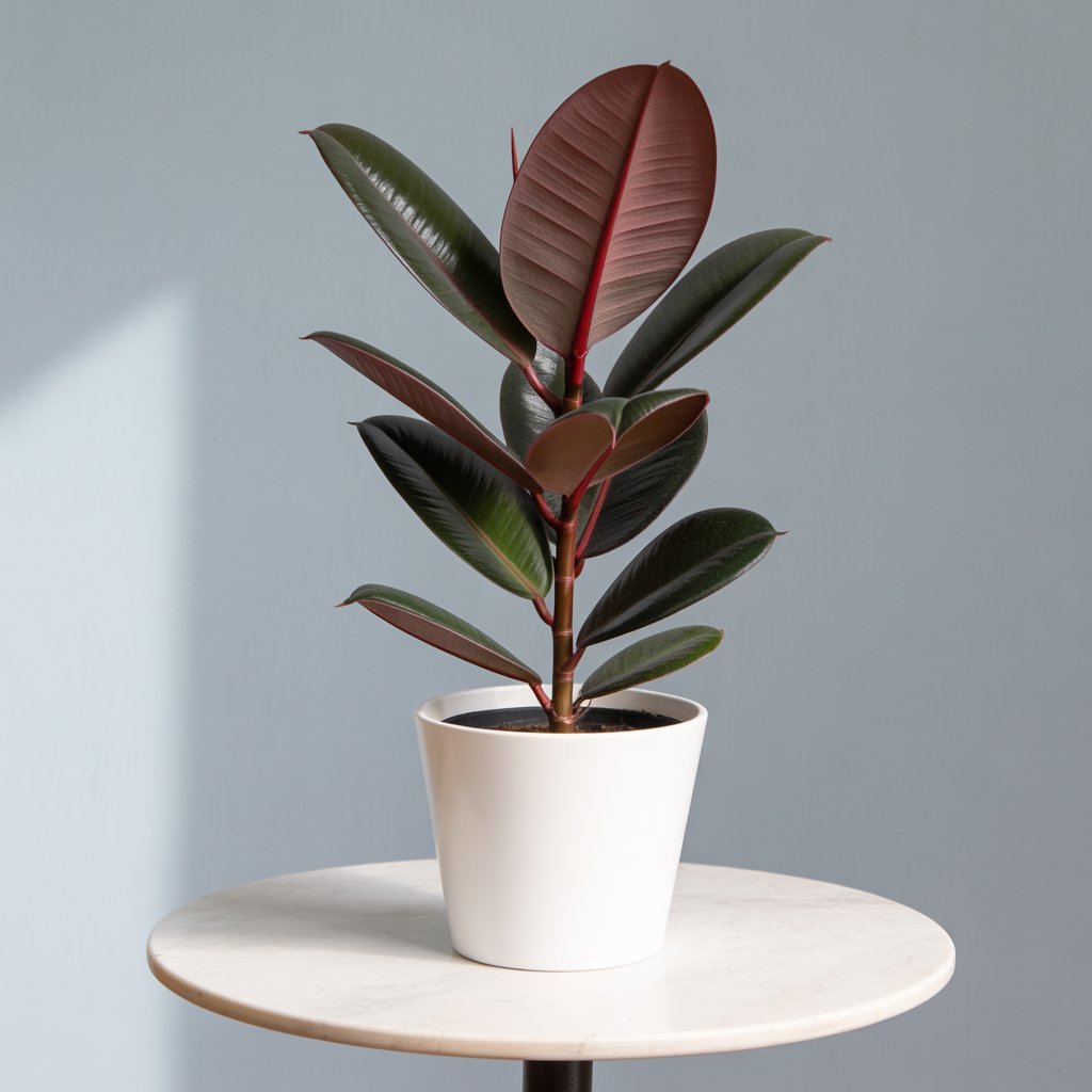 Rubber Plant Burgundy - Dark Dramatic Leaves | Statement Indoor Plant - Indoor Plant - MeraGamla