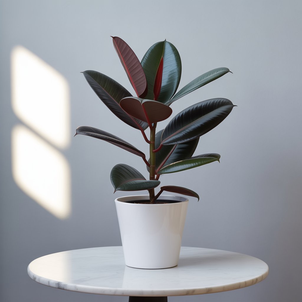 Rubber Plant Burgundy - Dark Dramatic Leaves | Statement Indoor Plant - Indoor Plant - MeraGamla