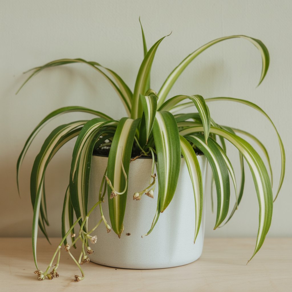 Spider Plant - Pet Safe Air Purifier | Ceramic Pot - Indoor Plant - MeraGamla