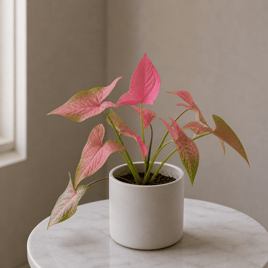 Syngonium Pink - Arrowhead Plant | Ceramic Pot - Indoor Plant - MeraGamla